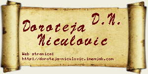 Doroteja Niculović vizit kartica
